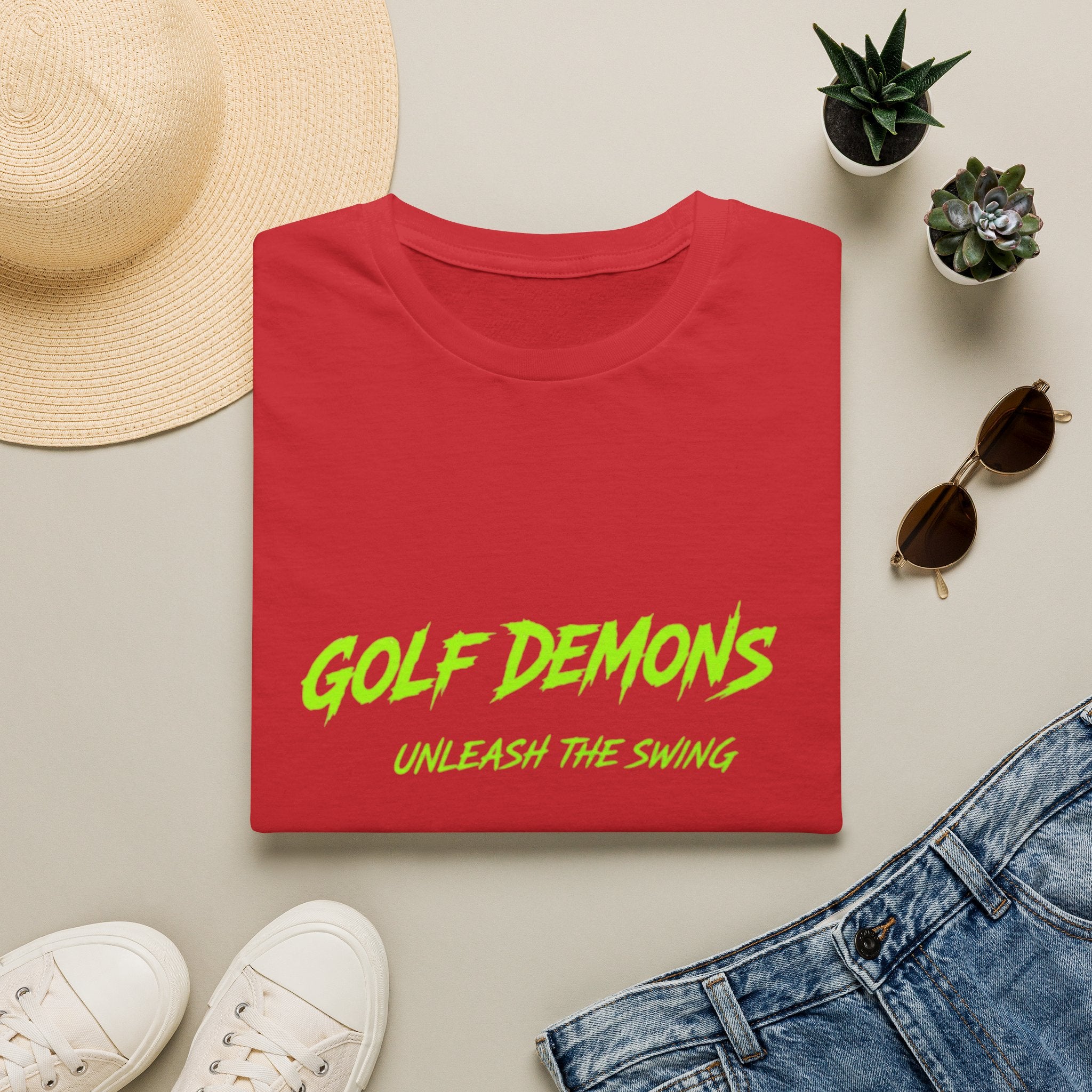 Golf Demons T-Shirt — "Unleash the Swing" Neon Golf Tee