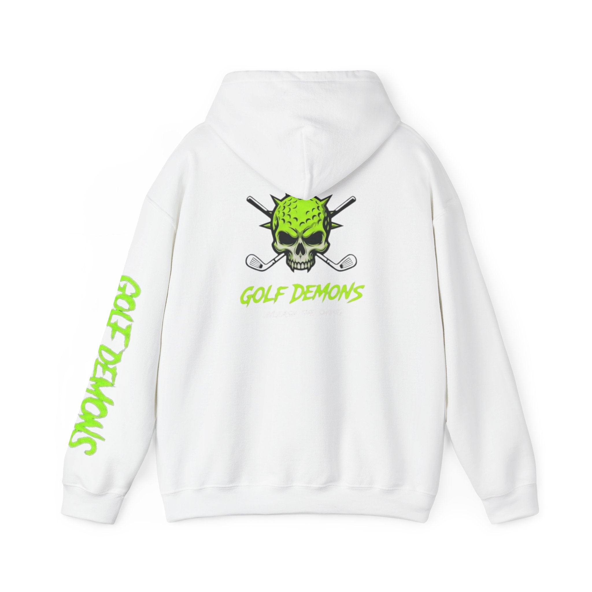 Golf Demons Neon Green Skull Golf Pullover Hoodie