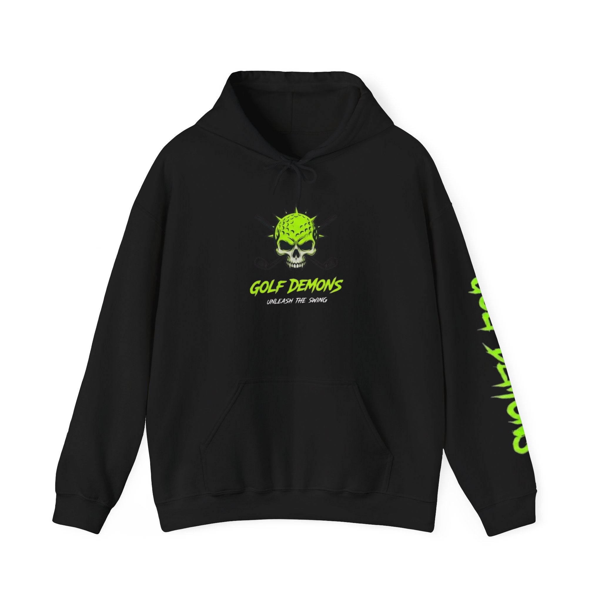 Golf Demons Neon Green Skull Golf Pullover Hoodie