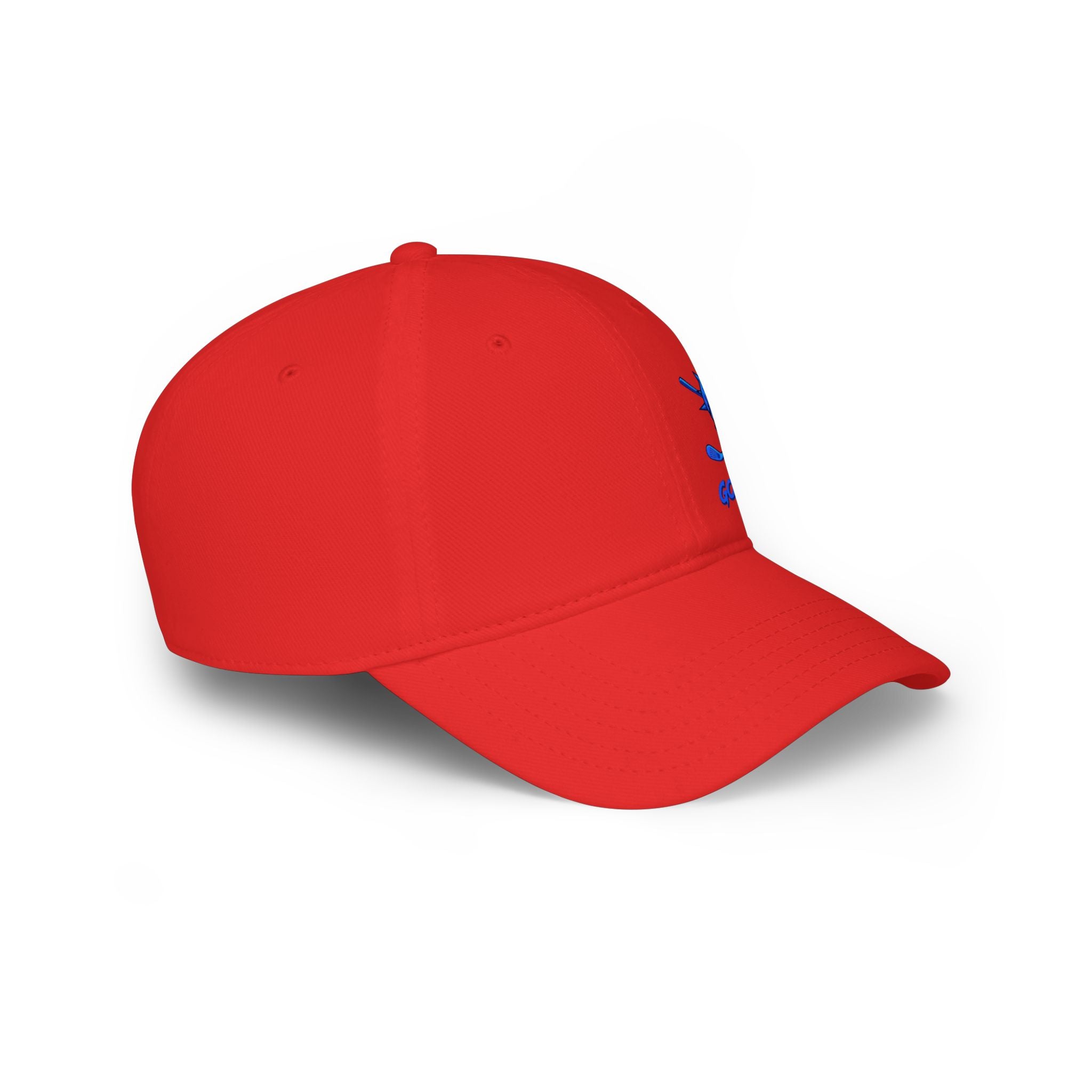 Skull & Crossed Golf Clubs Low Profile Baseball Cap — "Golf Bandit" Embroidered Hat