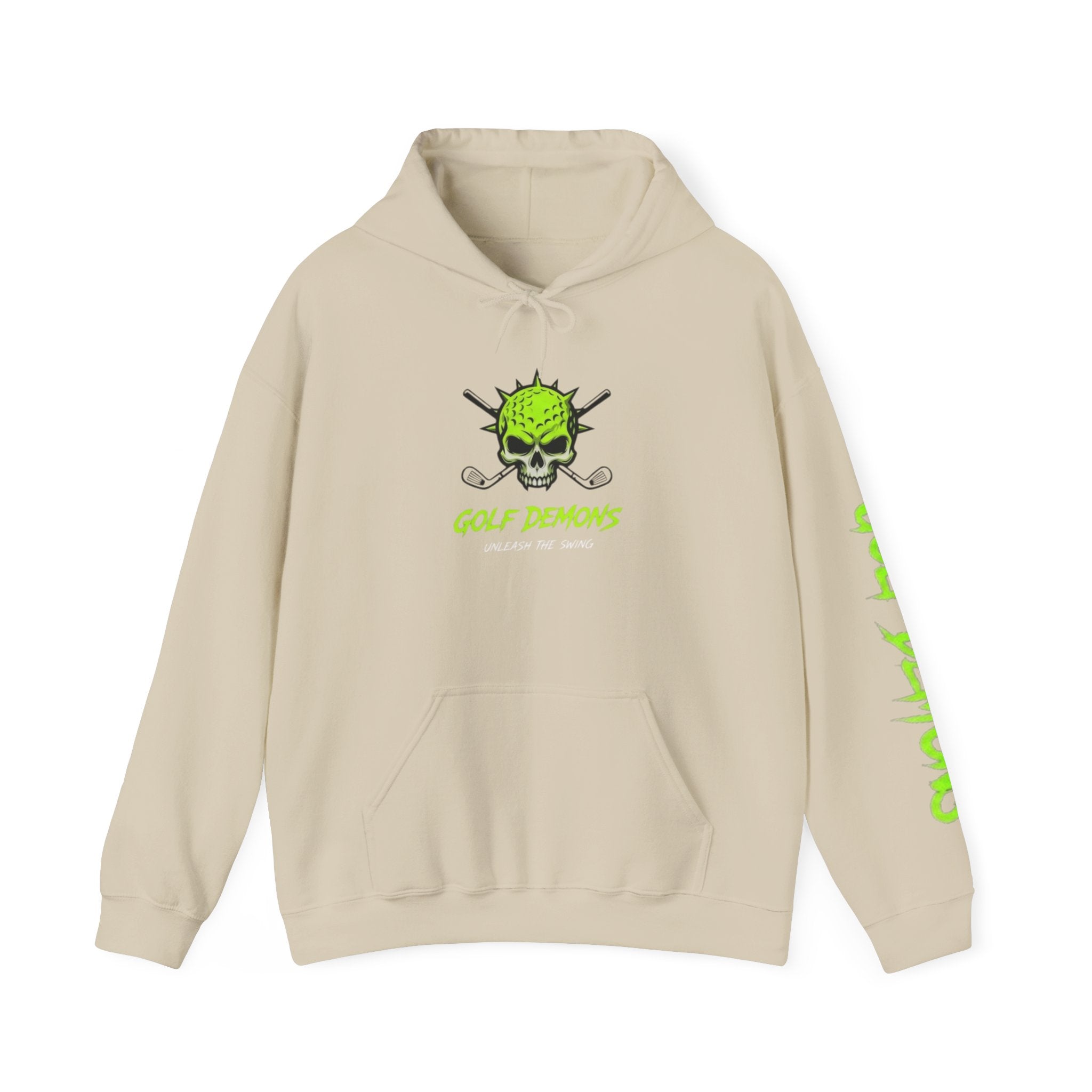 Golf Demons Neon Green Skull Golf Pullover Hoodie