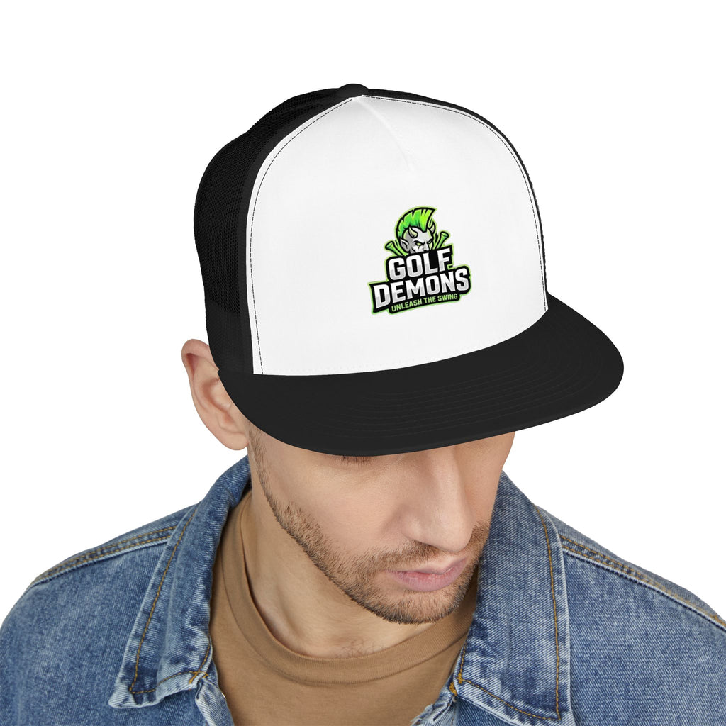 Golf Demons Trucker Cap — Vintage Mascot Golf Snapback
