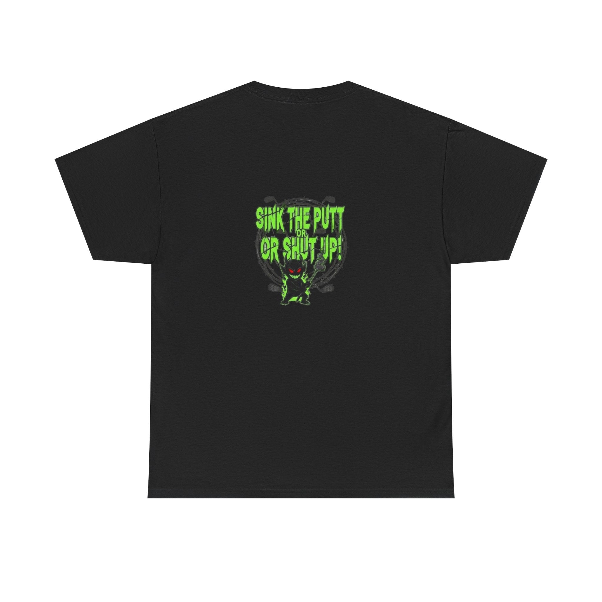 Golf Demons Graphic Tee — "Shut Up" Green Flame Design