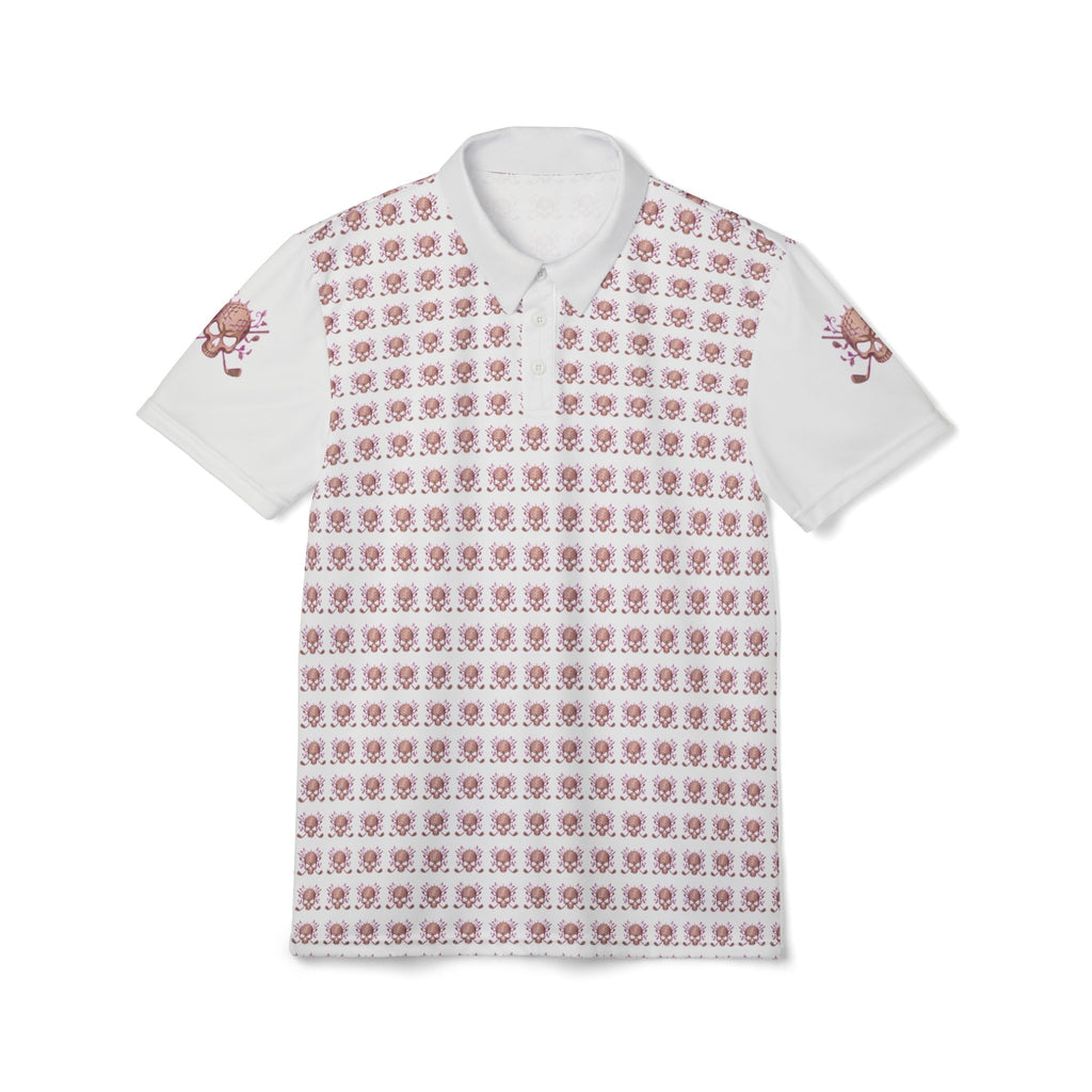 Golf Demons Women's AOP Polo — Pink & White All-Over Print Golf Shirt