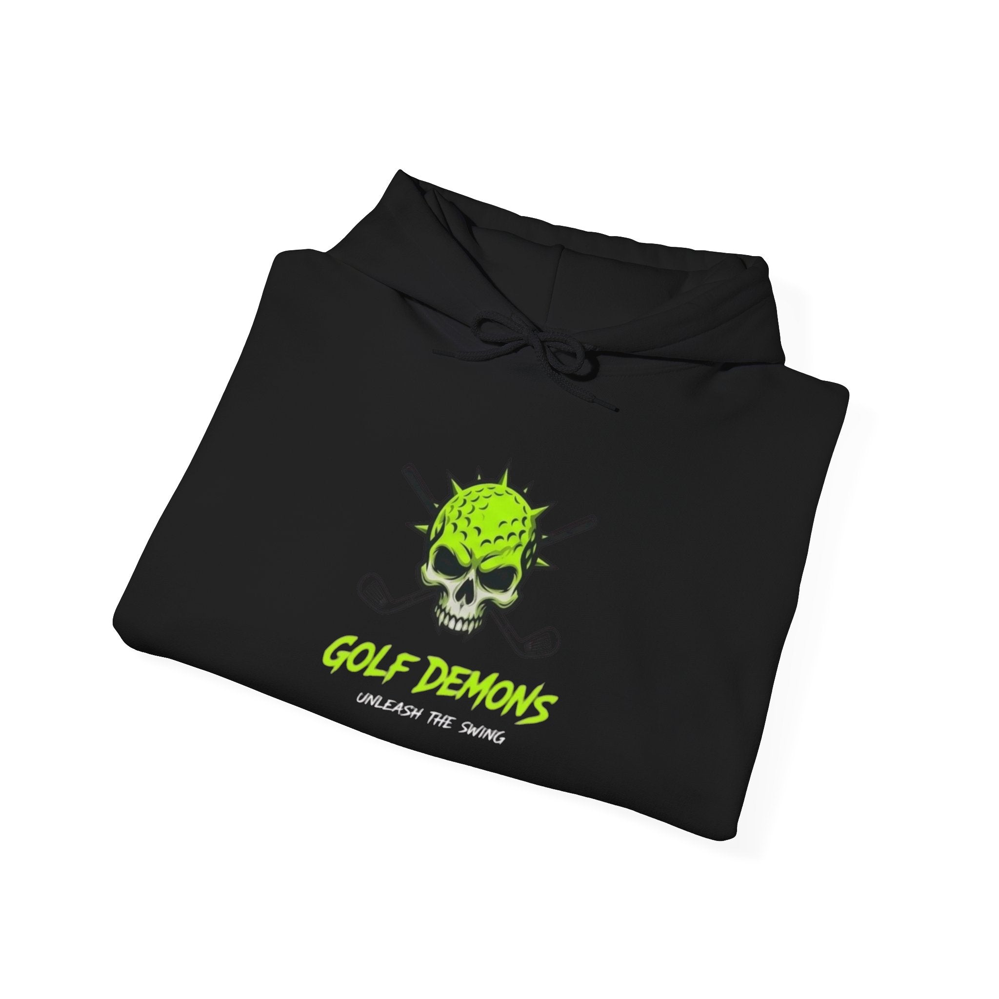 Golf Demons Neon Green Skull Golf Pullover Hoodie