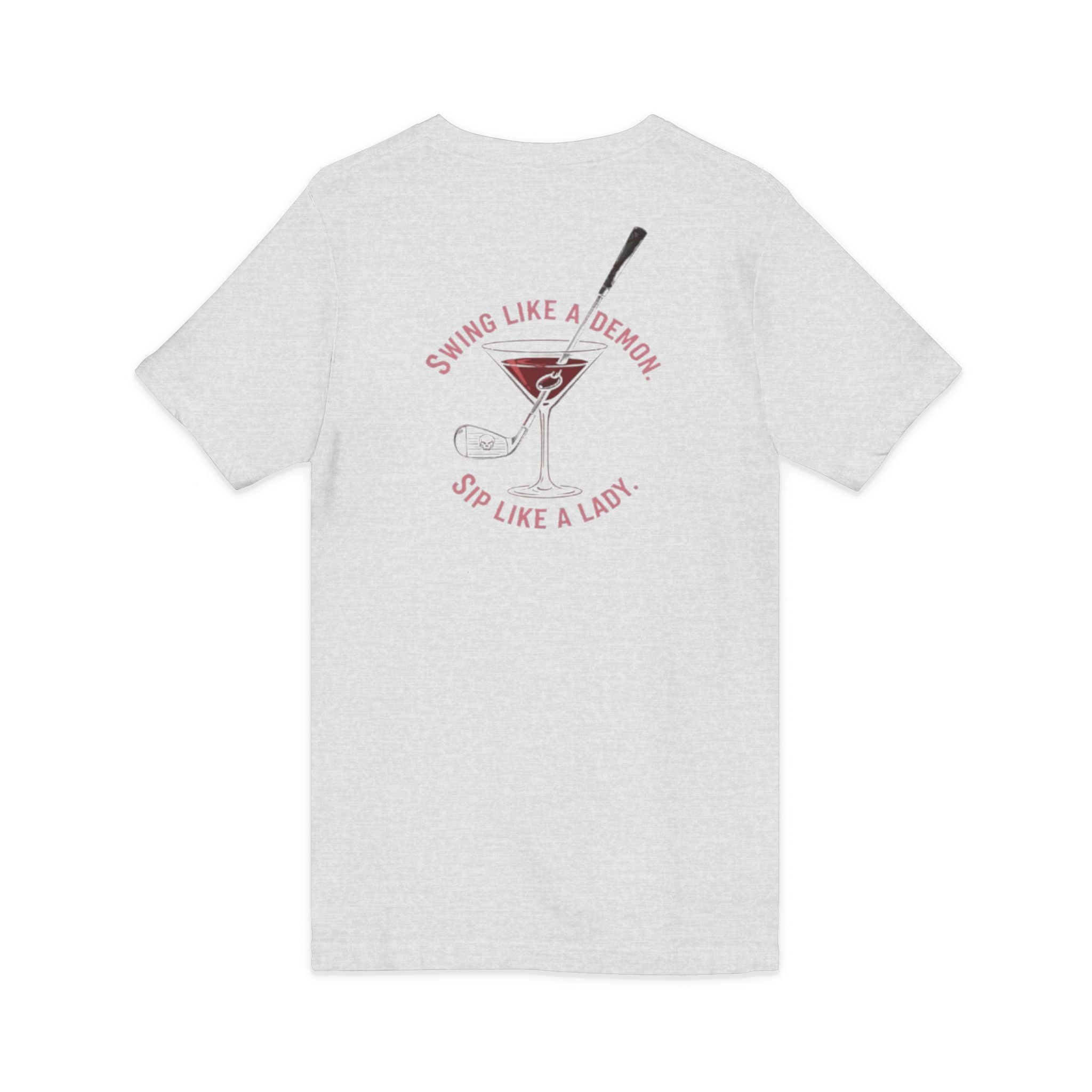 The Stephanie — Women's Golf V-Neck Tee | Pink Cocktail Graphic