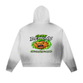 Golf Demons Sun Fade Frayed Raw Edge Fleece Zip Hoodie