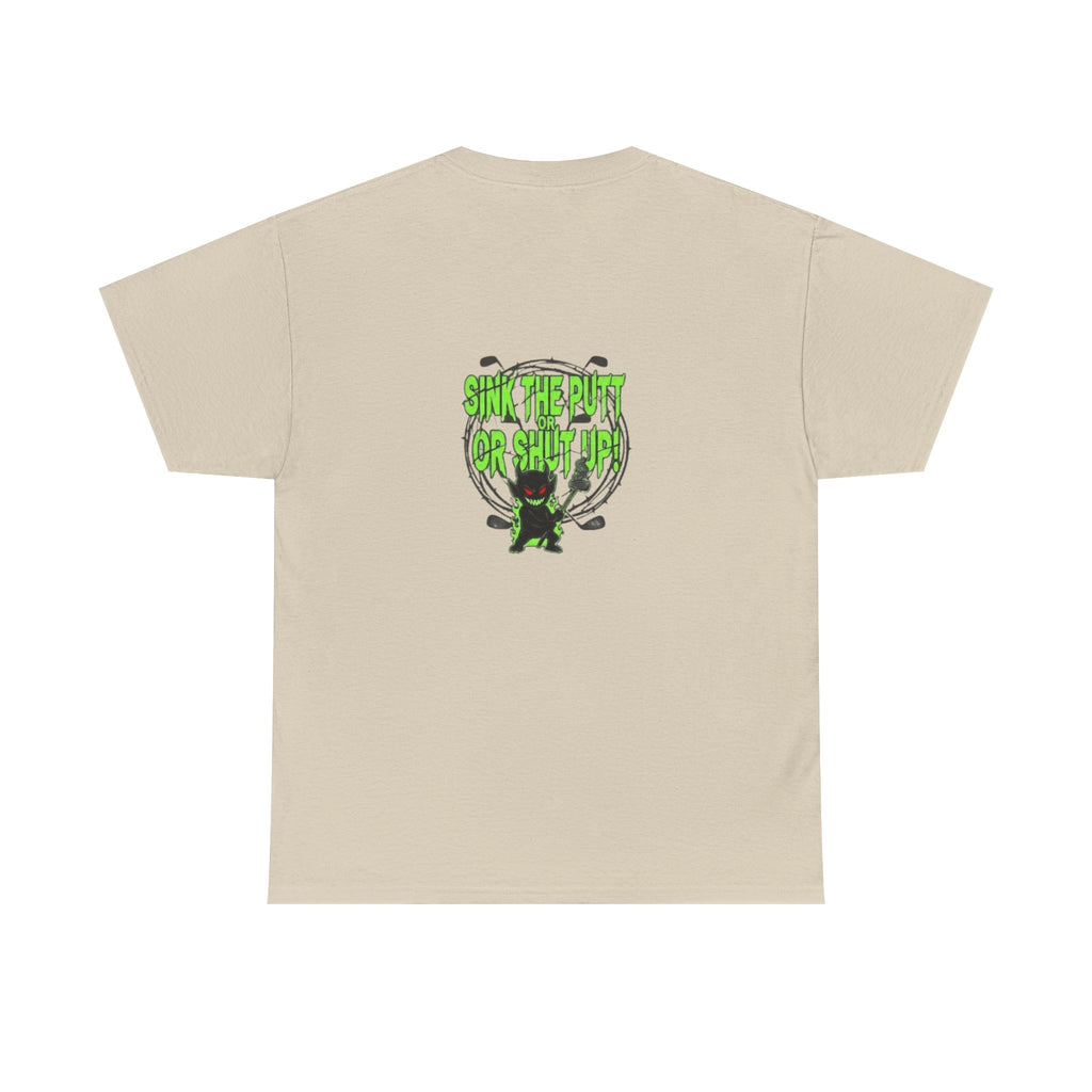 Golf Demons Graphic Tee — "Shut Up" Green Flame Design