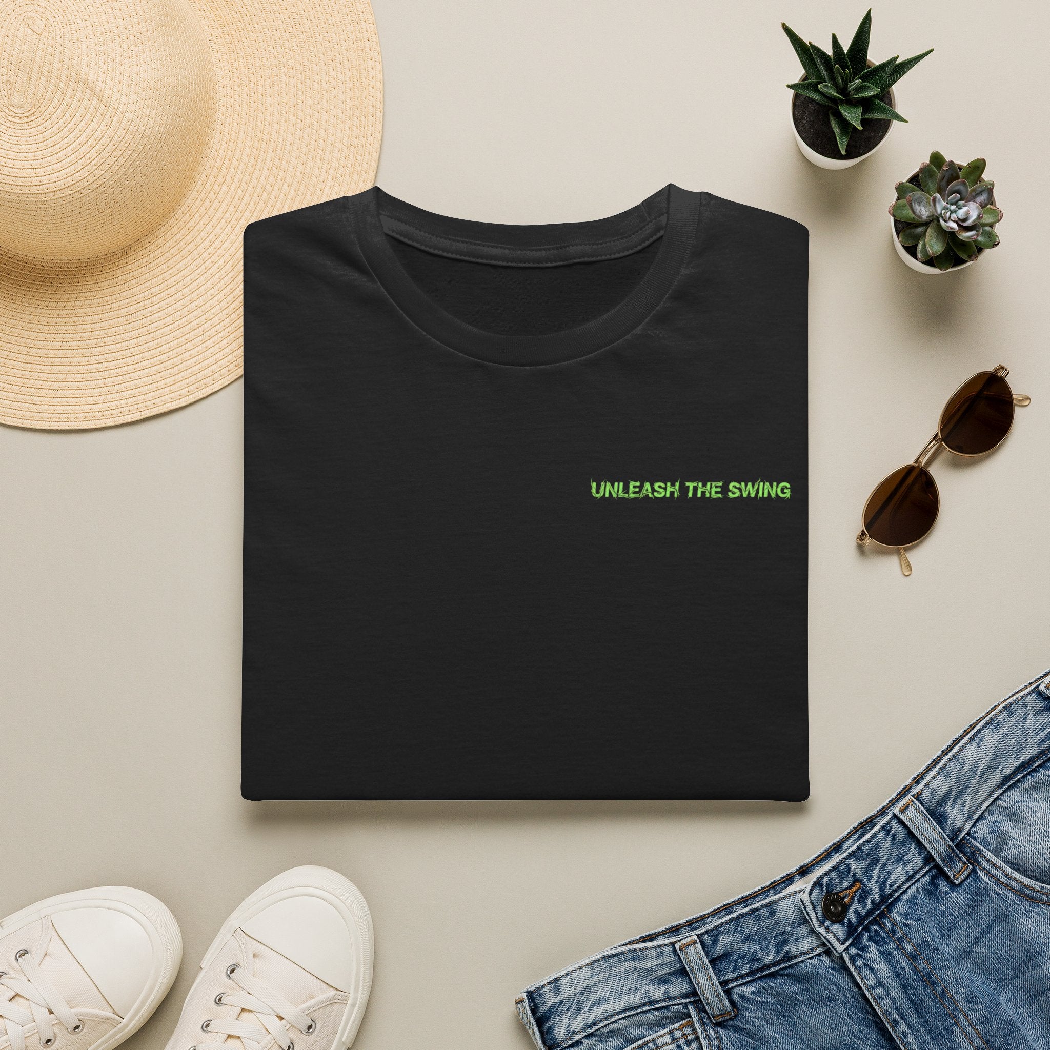 Unleash The Swing — Men's Golf Demons Graphic Tee | Neon Green Demon Design