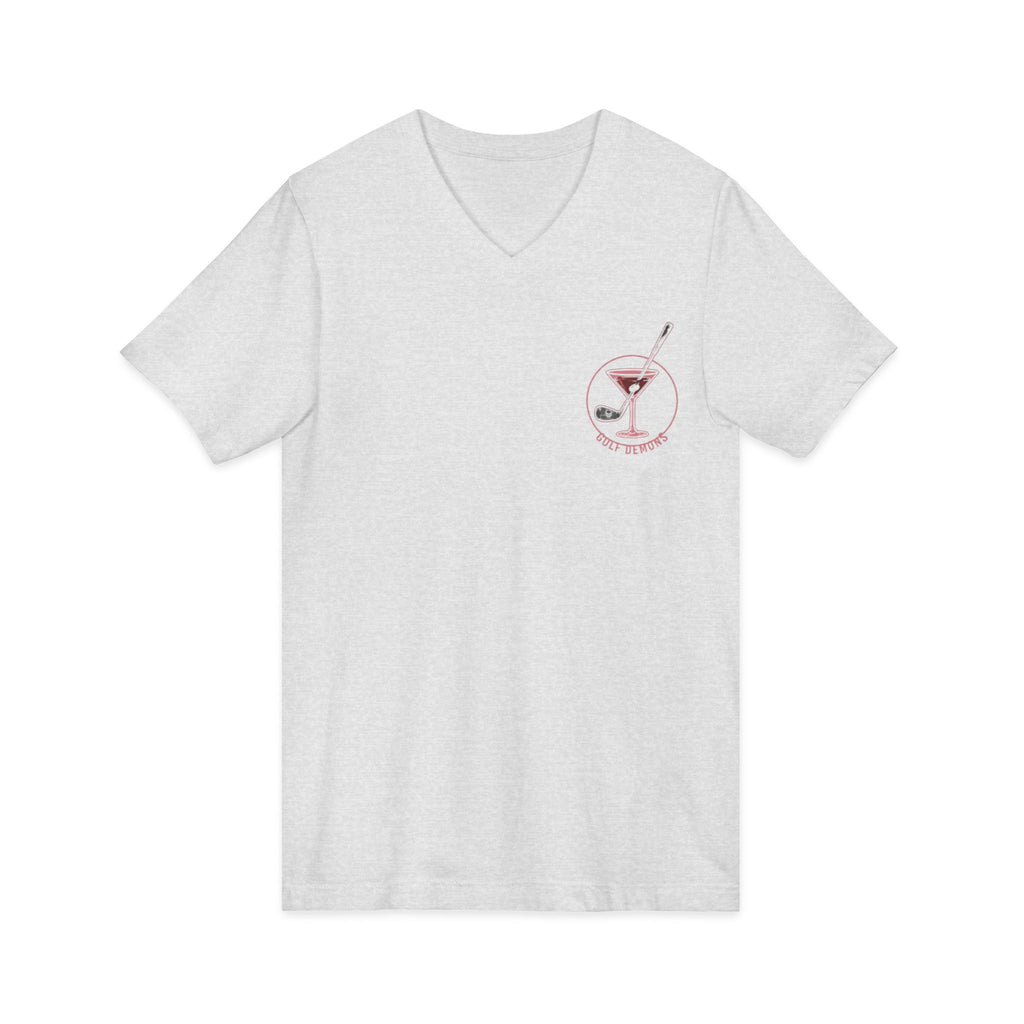 The Stephanie — Women's Golf V-Neck Tee | Pink Cocktail Graphic