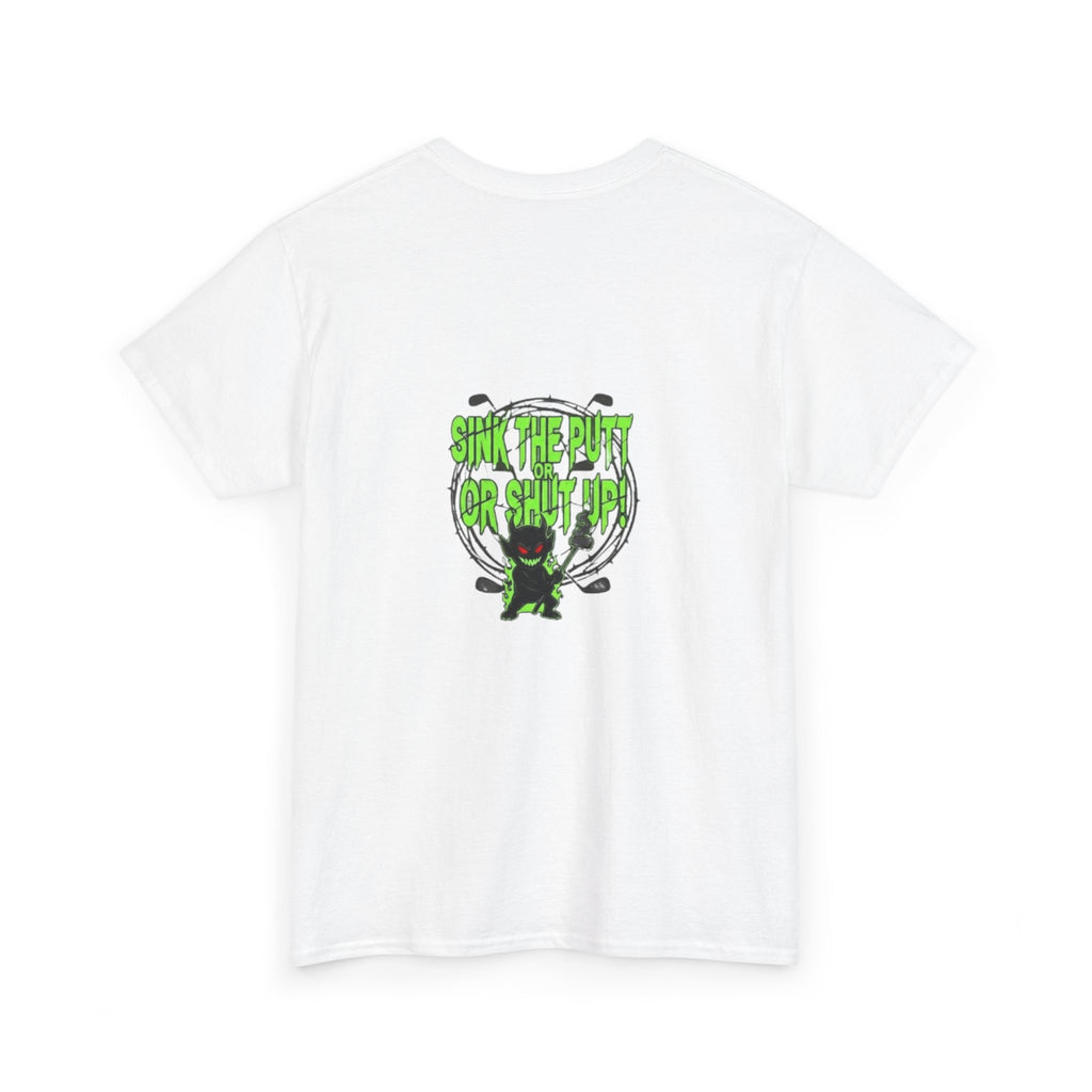 Golf Demons Graphic Tee — "Shut Up" Green Flame Design