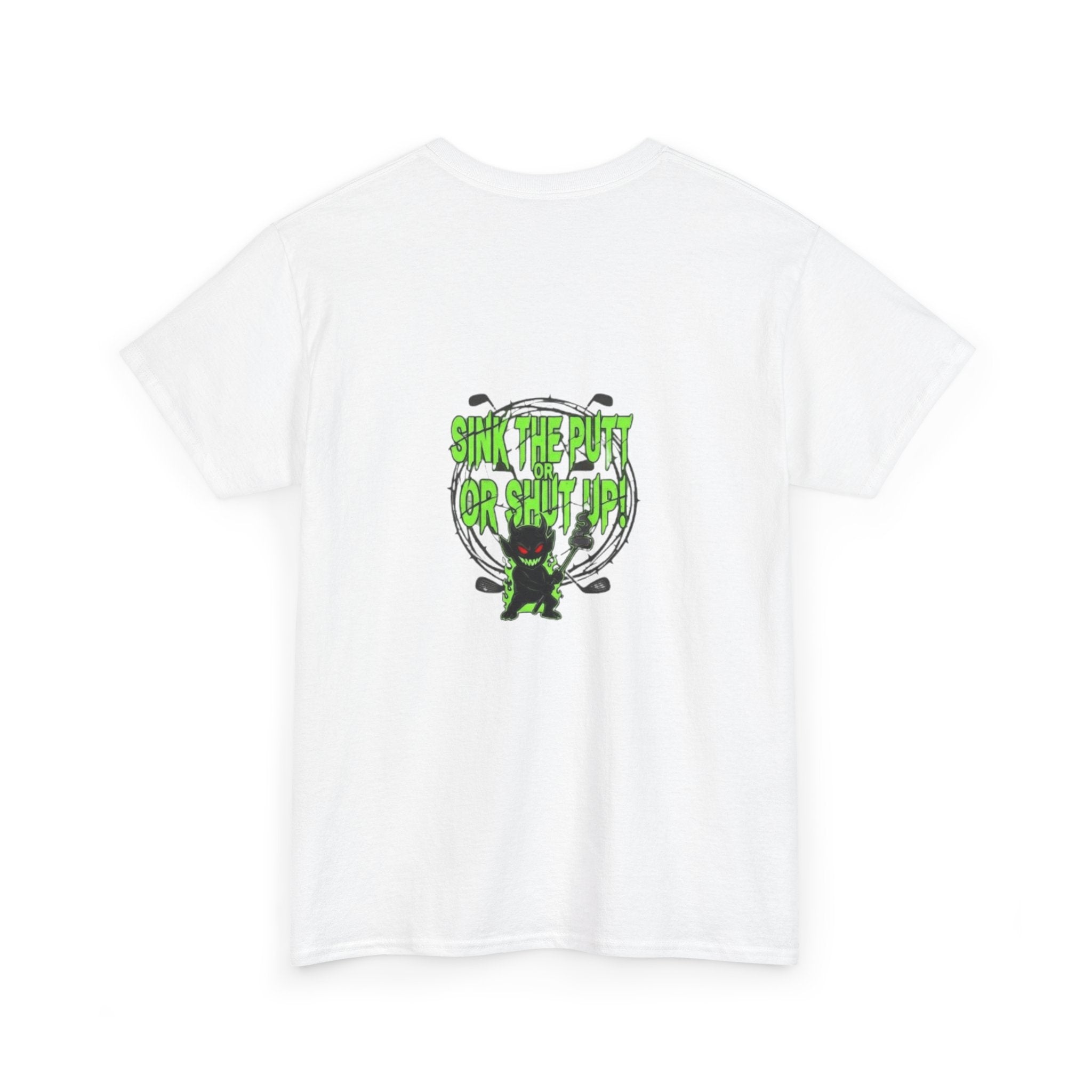 Golf Demons Graphic Tee — "Shut Up" Green Flame Design