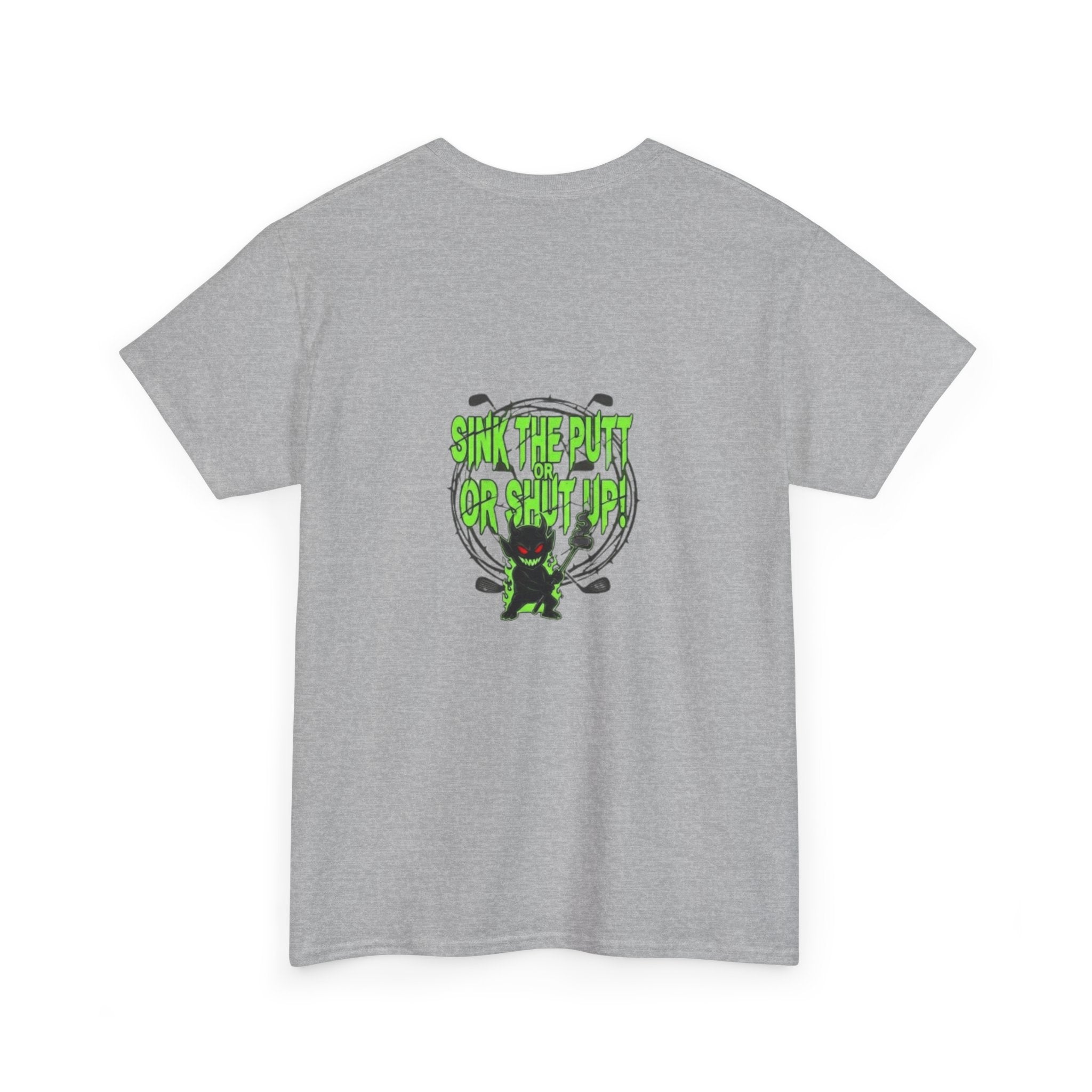 Golf Demons Graphic Tee — "Shut Up" Green Flame Design