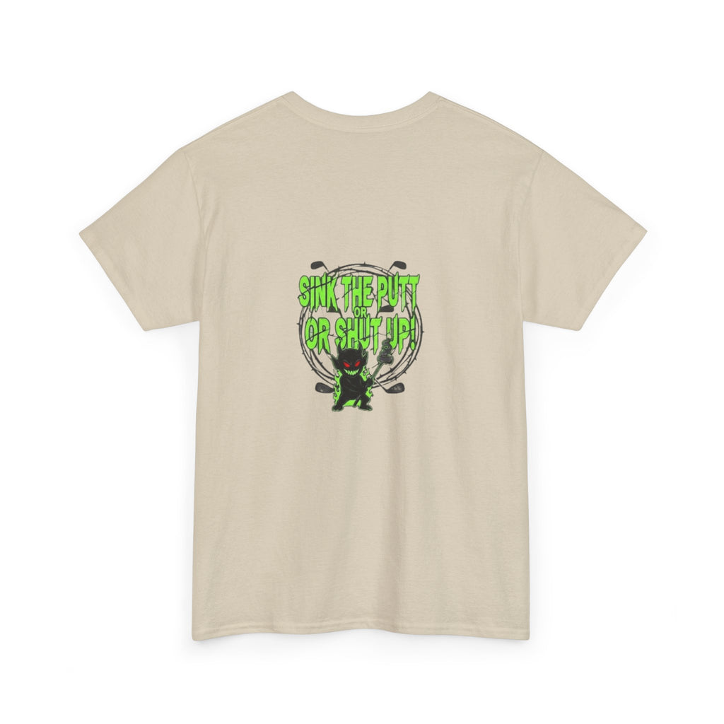 Golf Demons Graphic Tee — "Shut Up" Green Flame Design