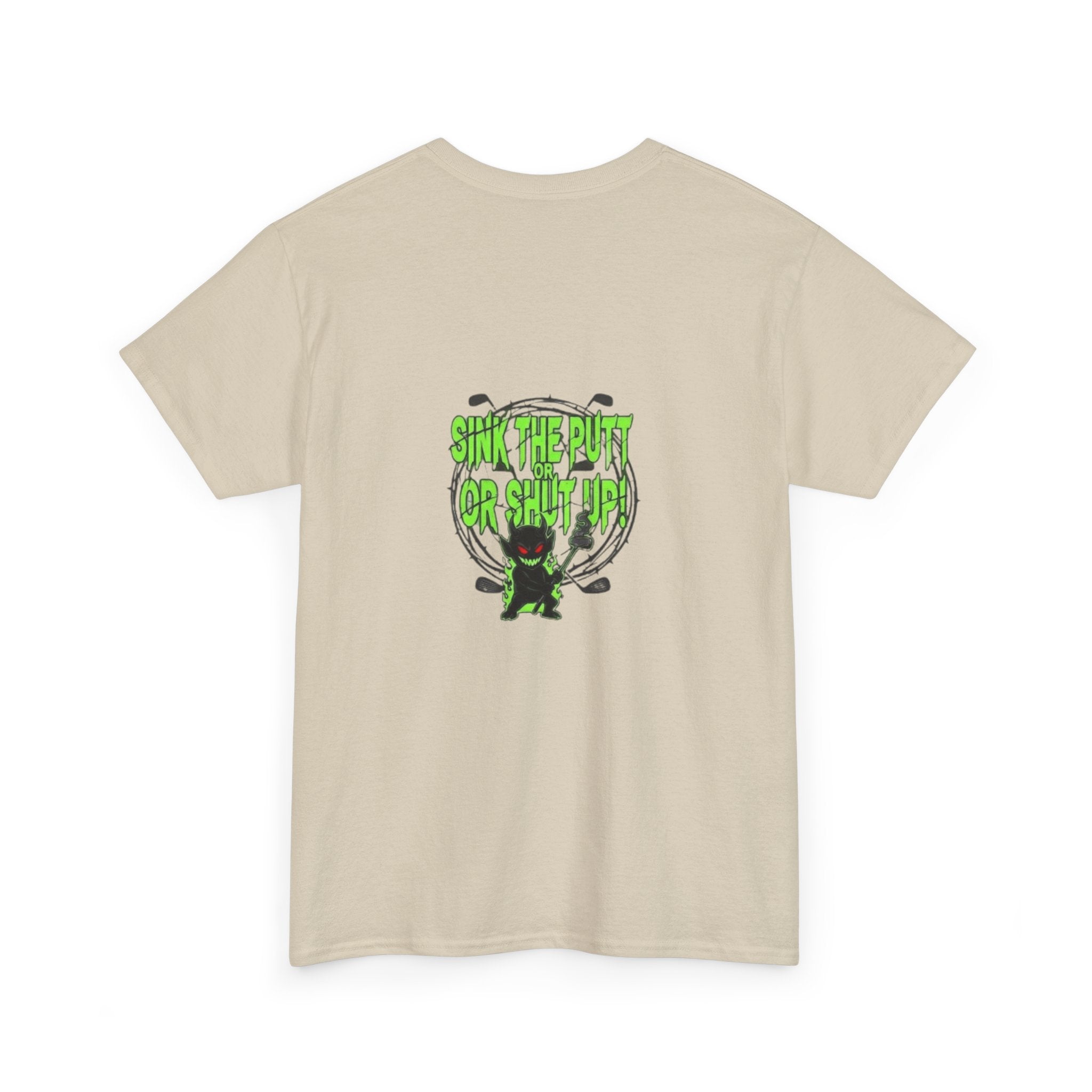 Golf Demons Graphic Tee — "Shut Up" Green Flame Design