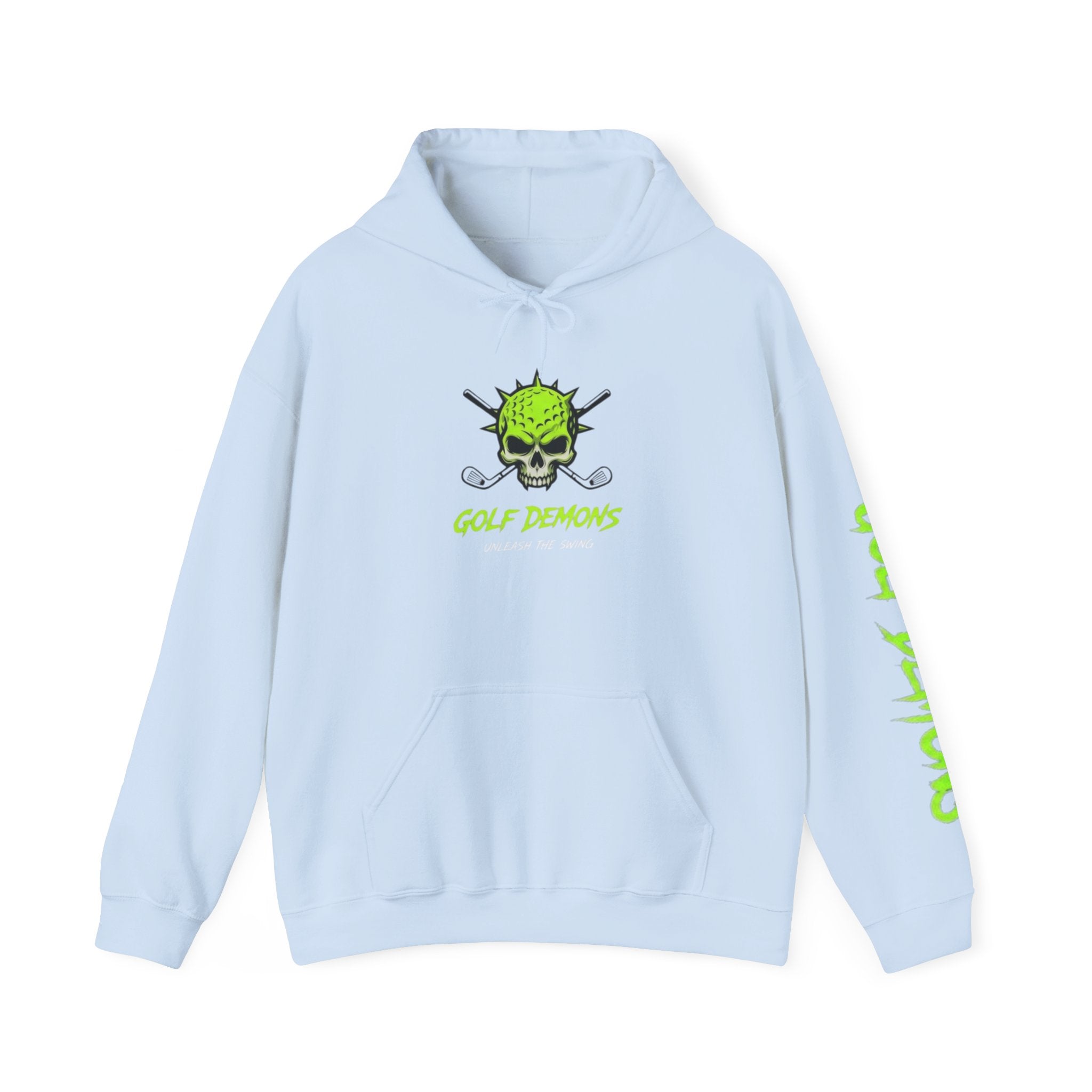 Golf Demons Neon Green Skull Golf Pullover Hoodie