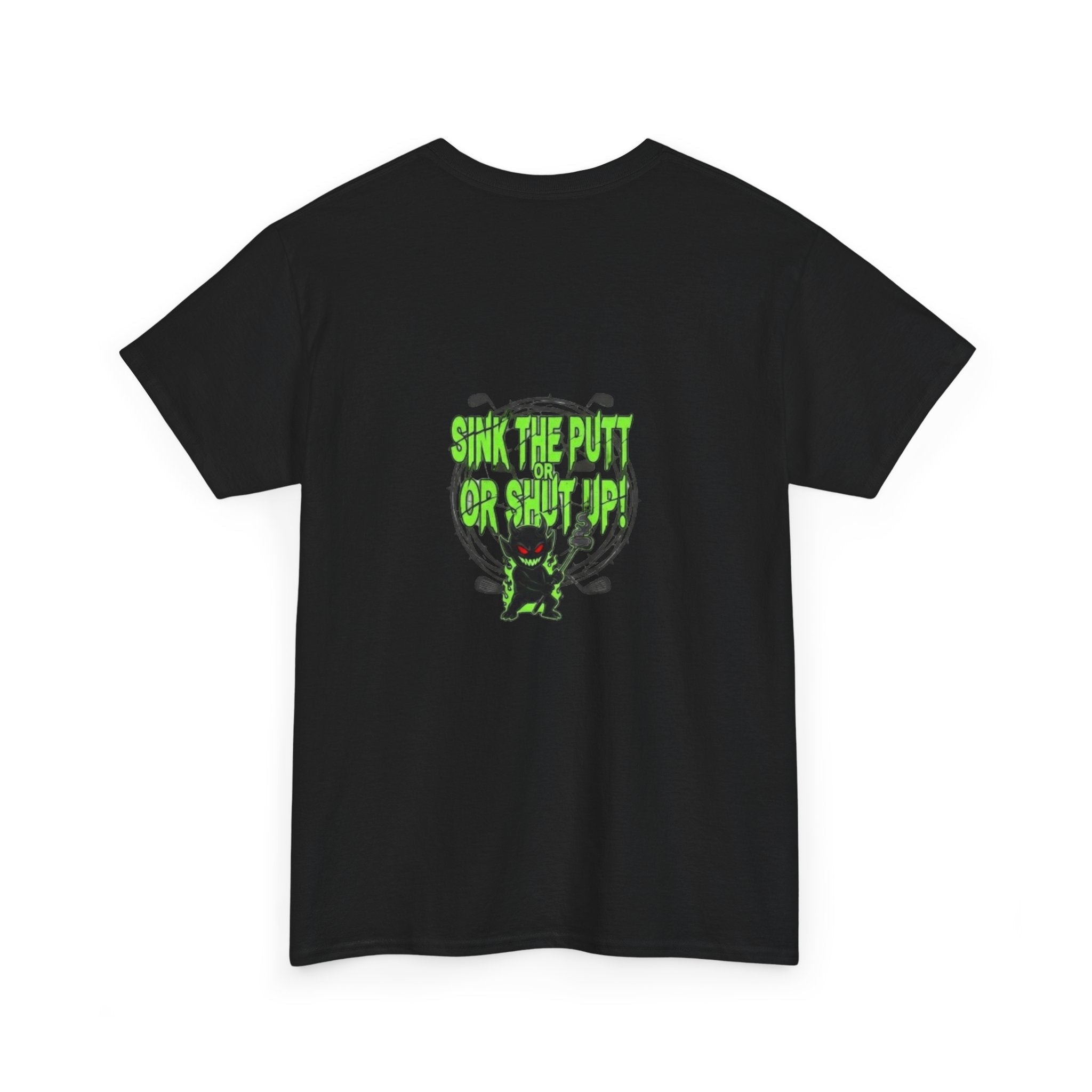 Golf Demons Graphic Tee — "Shut Up" Green Flame Design