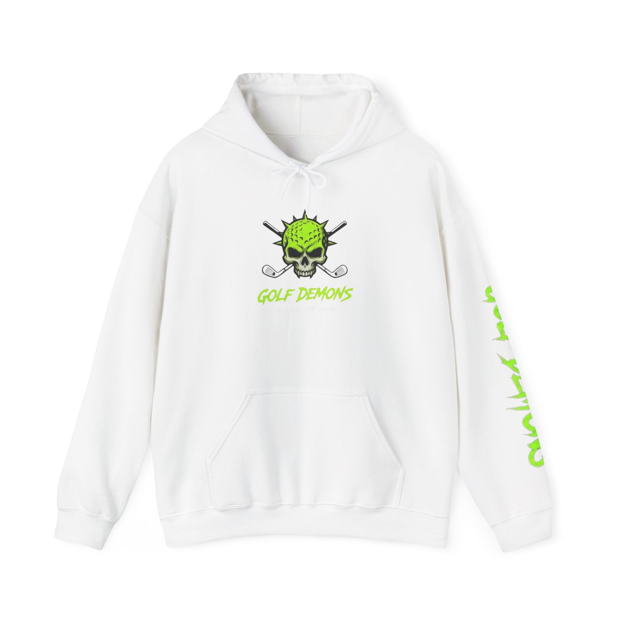 Golf Demons Neon Green Skull Golf Pullover Hoodie