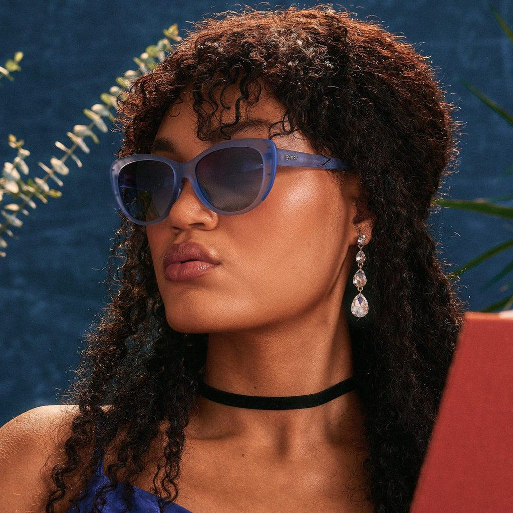 "Spin Me In Sapphire" Glam G Polarized Sunglasses