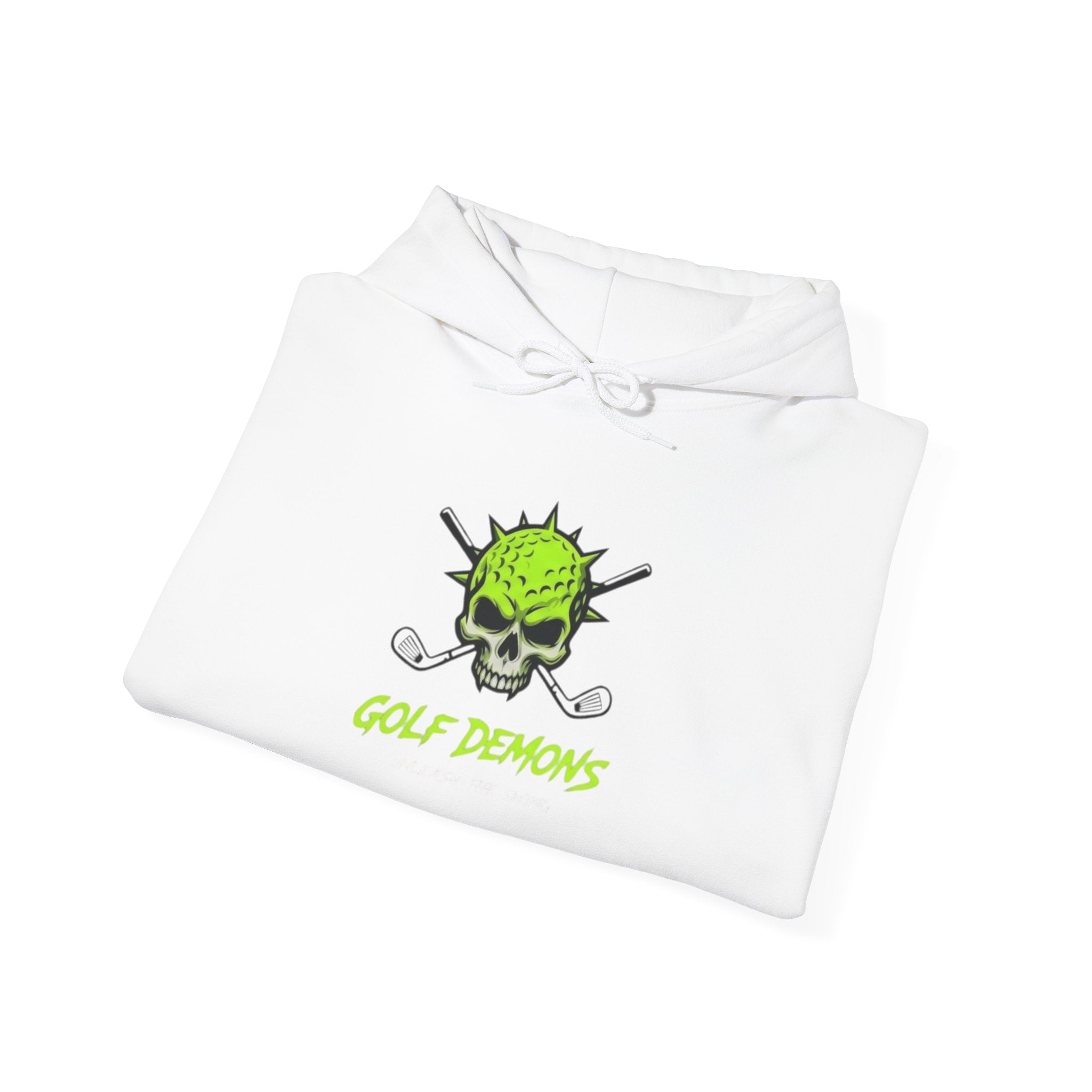 Golf Demons Neon Green Skull Golf Pullover Hoodie