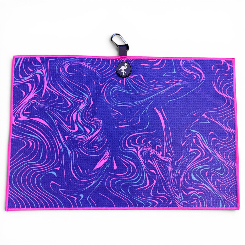 Midnight Melt Golf Towel | 24” x 16” Microfiber Towel | Magnetic Clip & Carabiner | Premium Golf Accessory