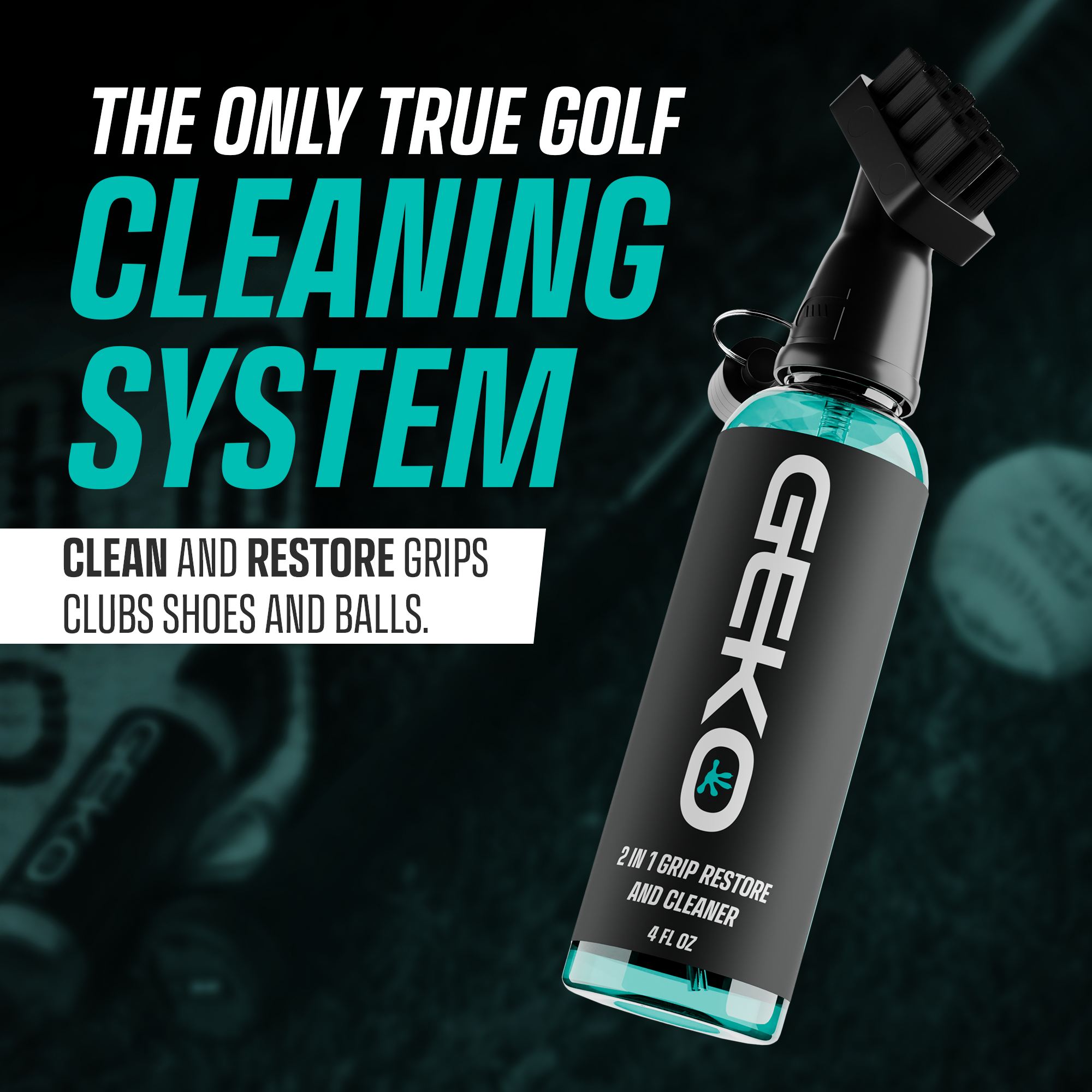 Golf Club Cleaner Brush — Grip & Club Head Cleaning Brush Attachment