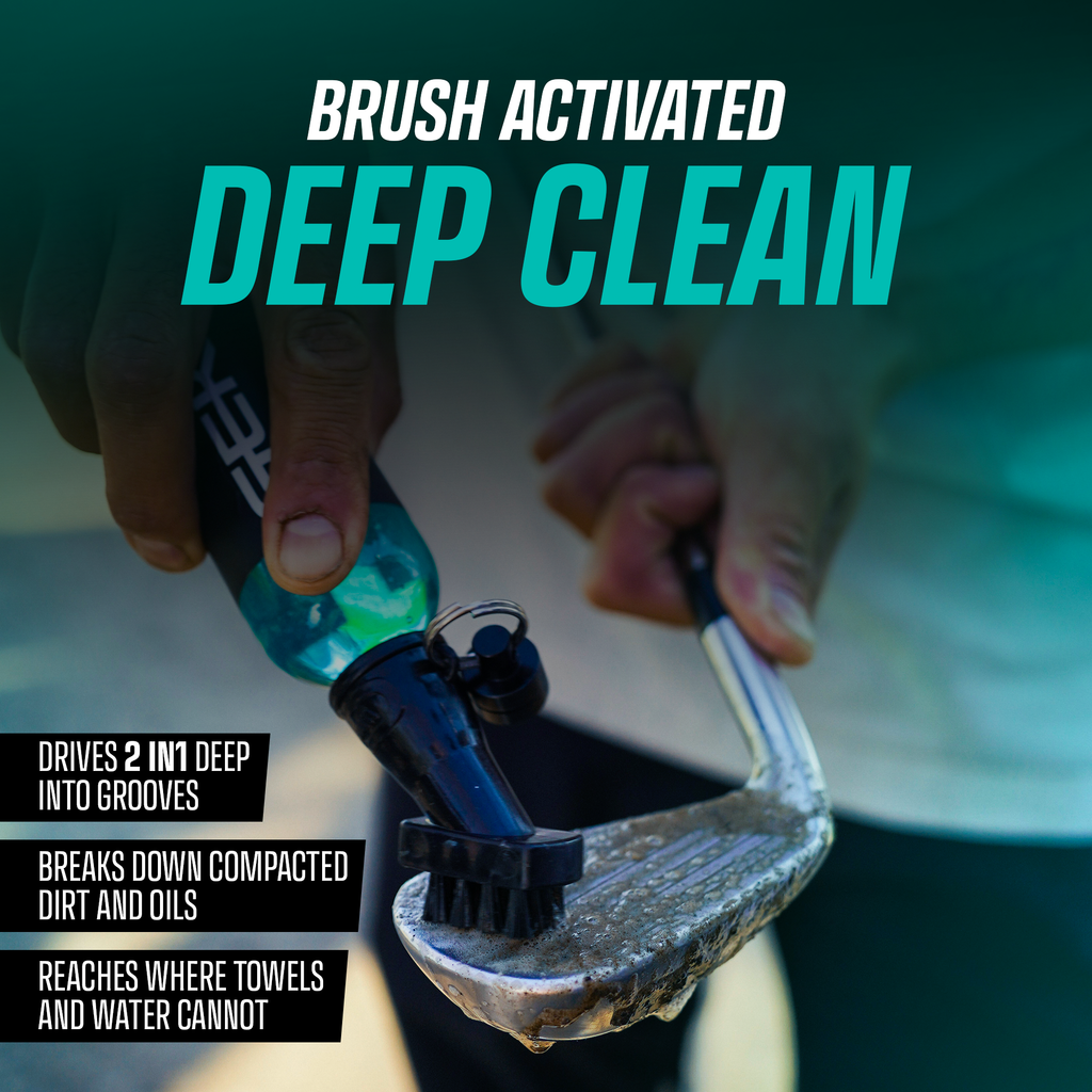 Golf Club Cleaner Brush — Grip & Club Head Cleaning Brush Attachment