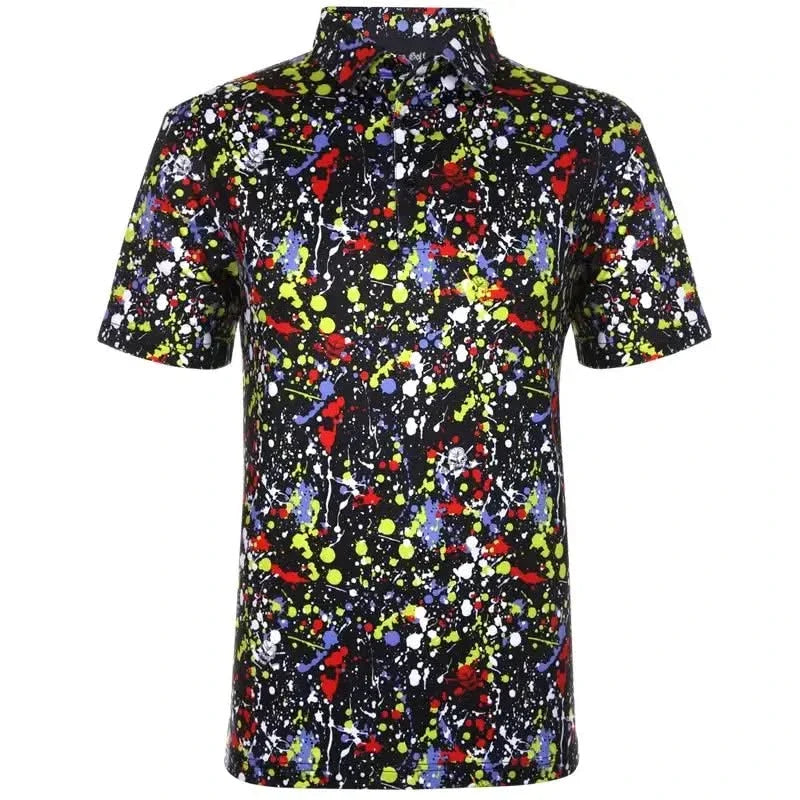 A-Game Cool-Stretch Men's Performance Golf Shirt (Black)
