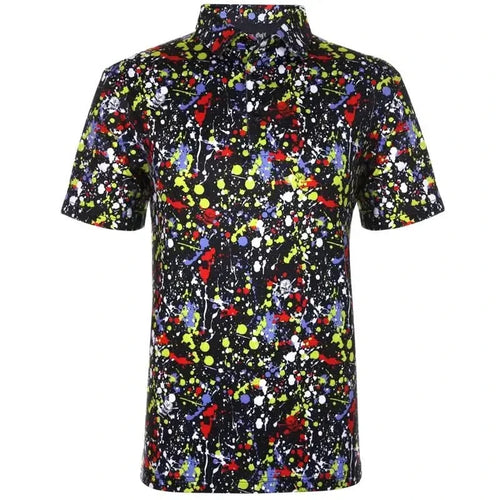 A-Game Cool-Stretch Men's Performance Golf Shirt (Black)