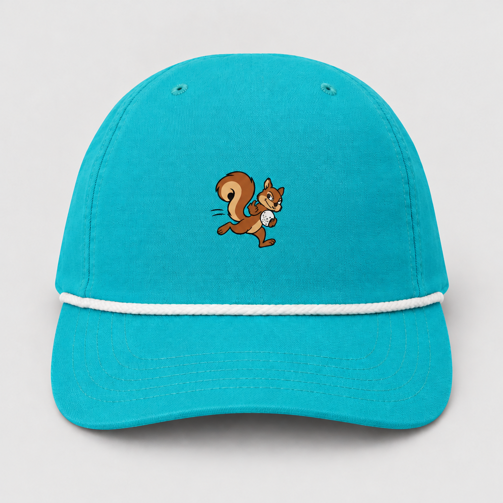 Corrected turquoise and white Ball Bandit hat mockup