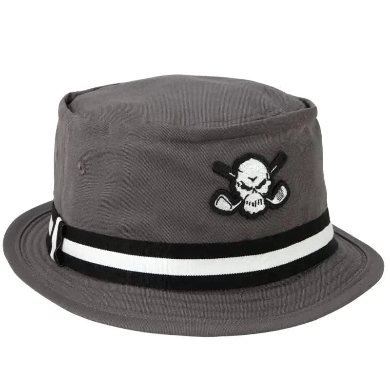 Premium Bucket Golf Hat w/ Skull (Charcoal)