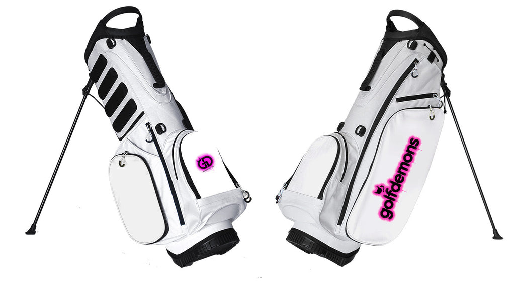 Golf Demons Static Series Golf Bag — White/Pink