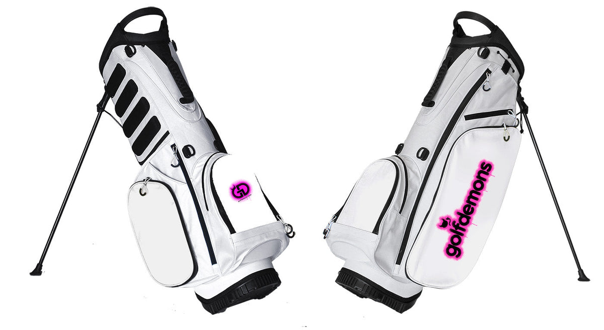 Golf Demons Static Series Golf Bag — White/Pink