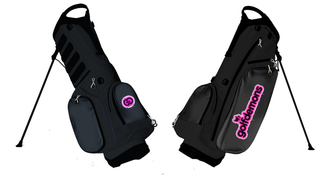 Golf Demons Static Series Golf Bag — Black/Pink