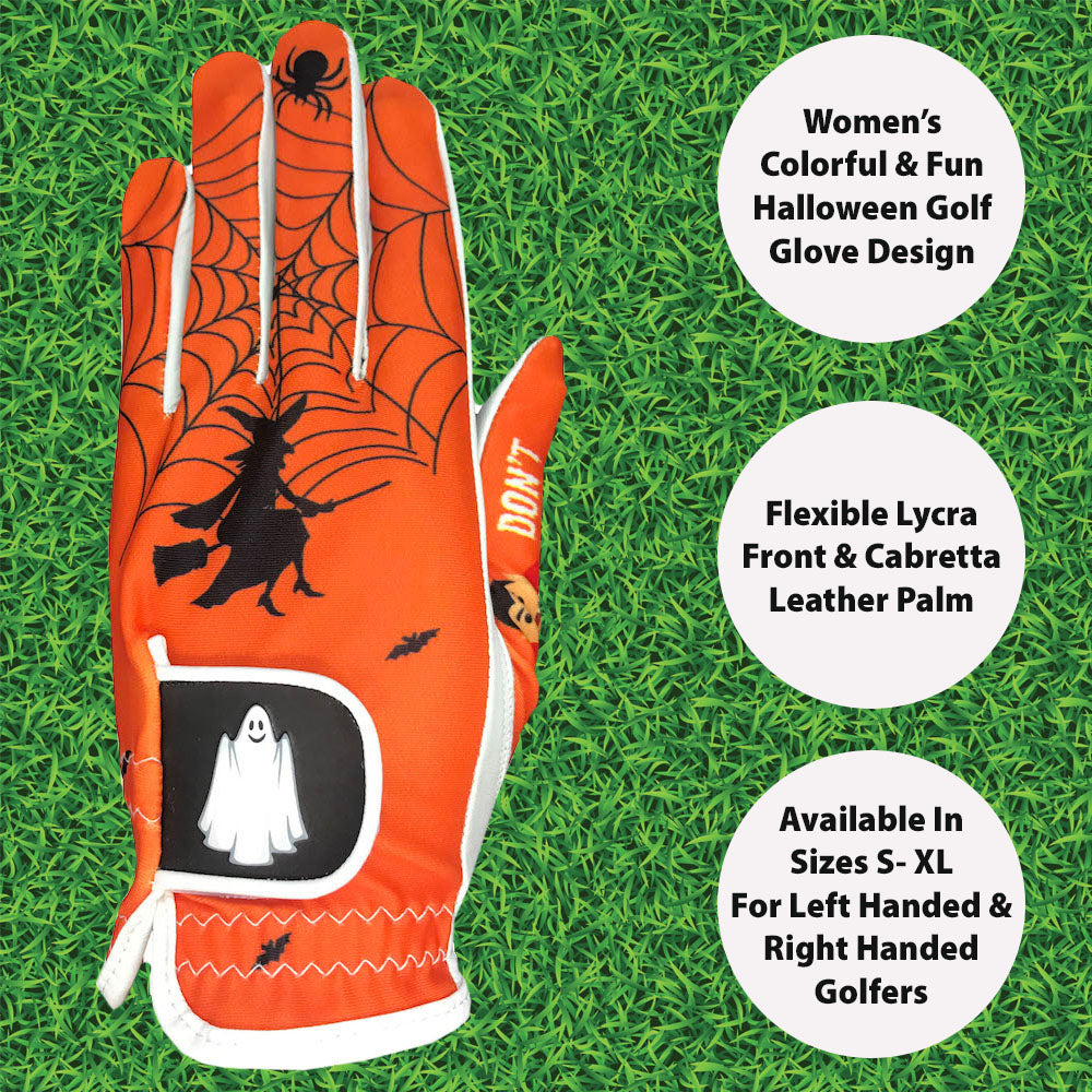 Giggle Golf Halloween Orange Women's Golf Glove