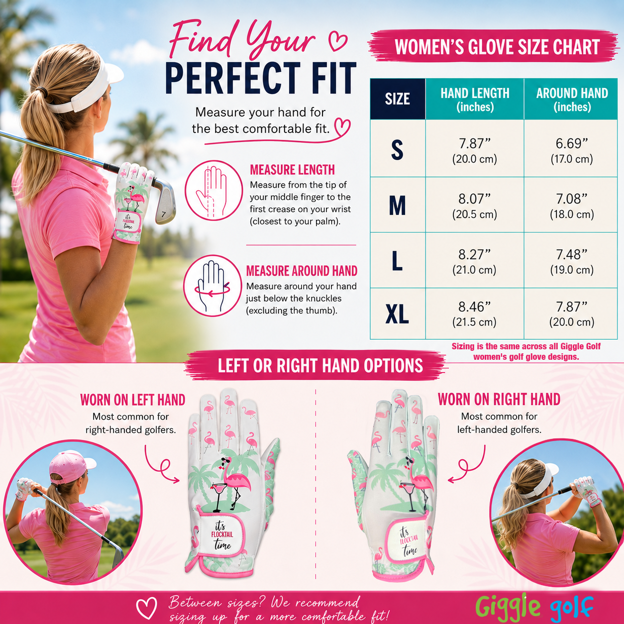 Giggle Golf Flamingo Women's Golf Glove