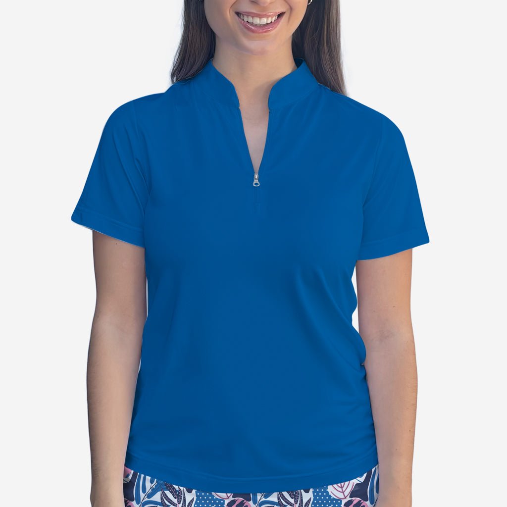 ROYAL BLUE POLO QUARTER ZIP TOP