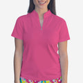 PINK POLO QUARTER ZIP TOP