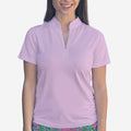 LIGHT PINK POLO QUARTER ZIP TOP