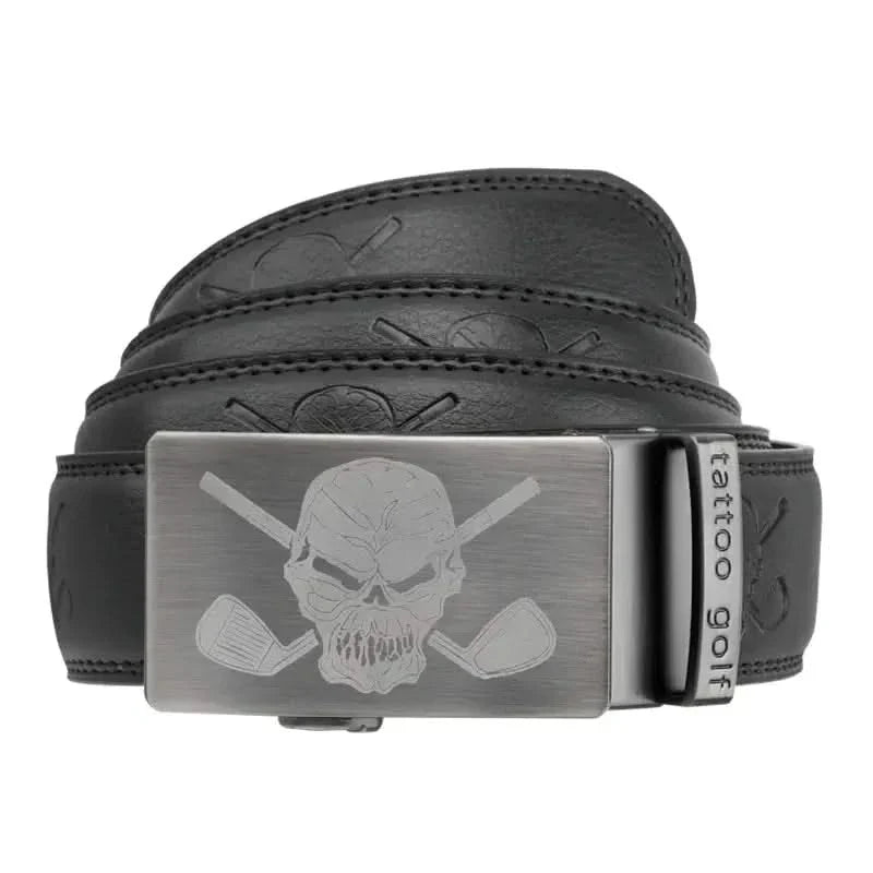 Leather Ratchet Belt - One Size Fits Most (Black)