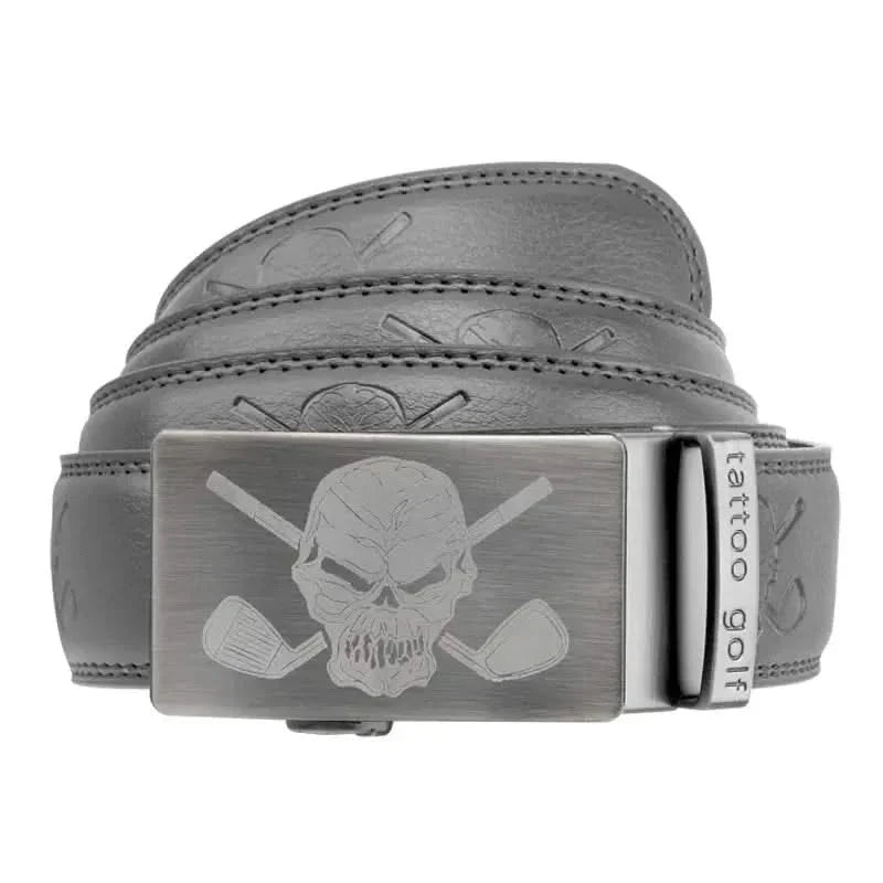 Leather Ratchet Belt - One Size Fits Most (Grey)