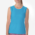 AQUA SLEEVELESS CREW NECK TOP