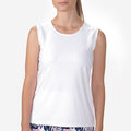 WHITE SLEEVELESS CREW NECK TOP