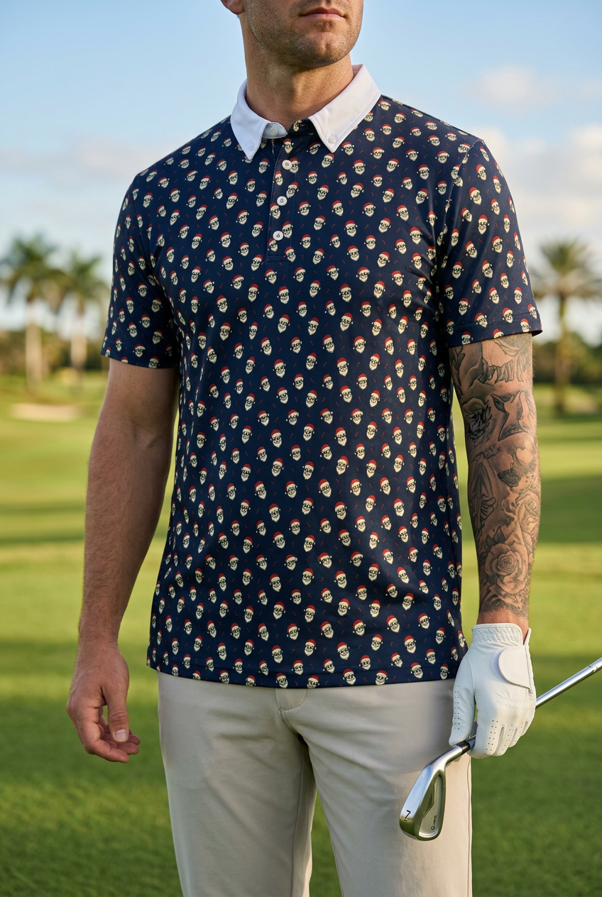 The Bad Santa polo lifestyle image concept