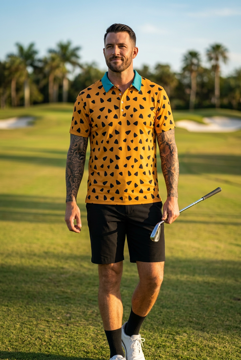 The Stone Age polo front lifestyle image
